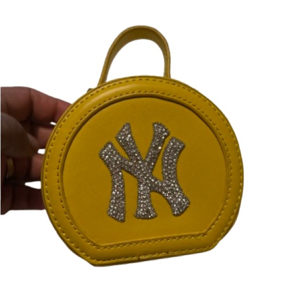 Yellow Handbag with Silver Accents